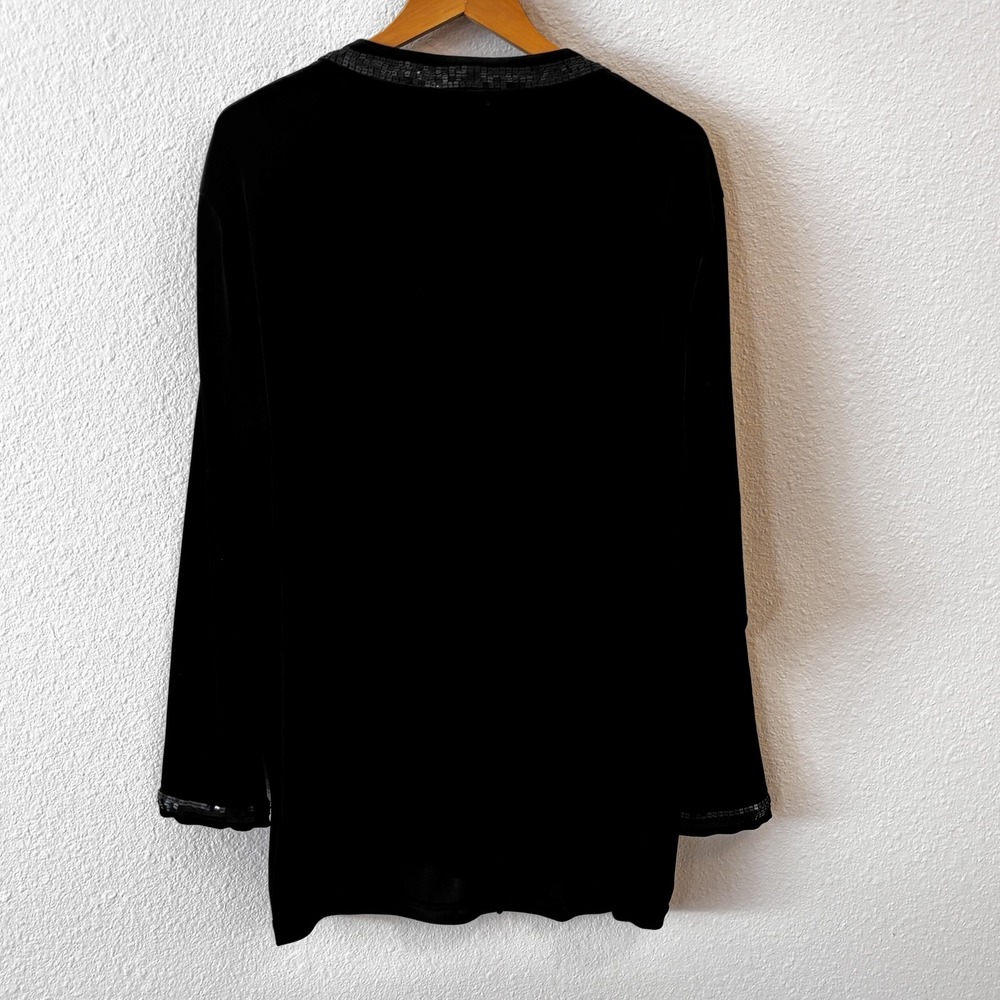 Quacker Factory 2 Piece Set Womens Velour‎ Sequin 3X Cardigan Tank Holiday - Picture 13 of 14